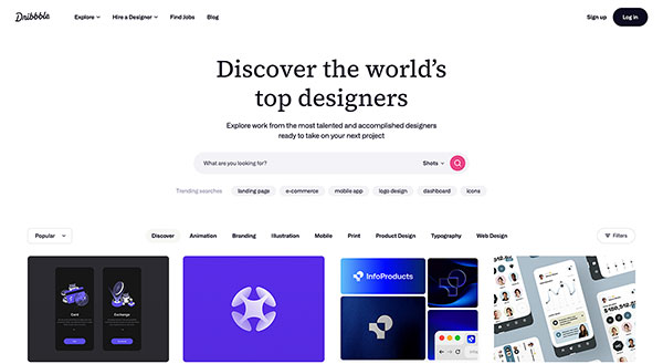 dribbble web design inspiration